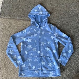 “So” blue star zip up hoodie